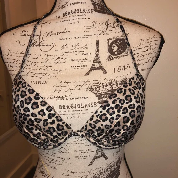 Cheetah Print Padded Plunge Bikini Top by H&M - Picture 2 of 4